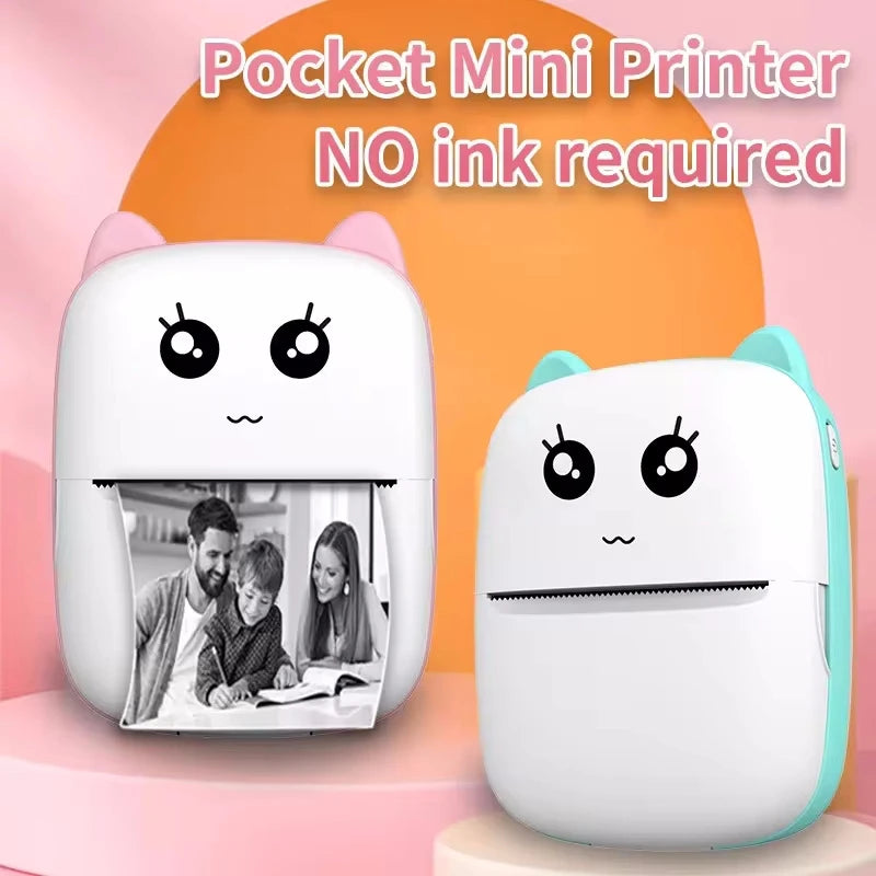 Portable Mini Pink/Blue Printer